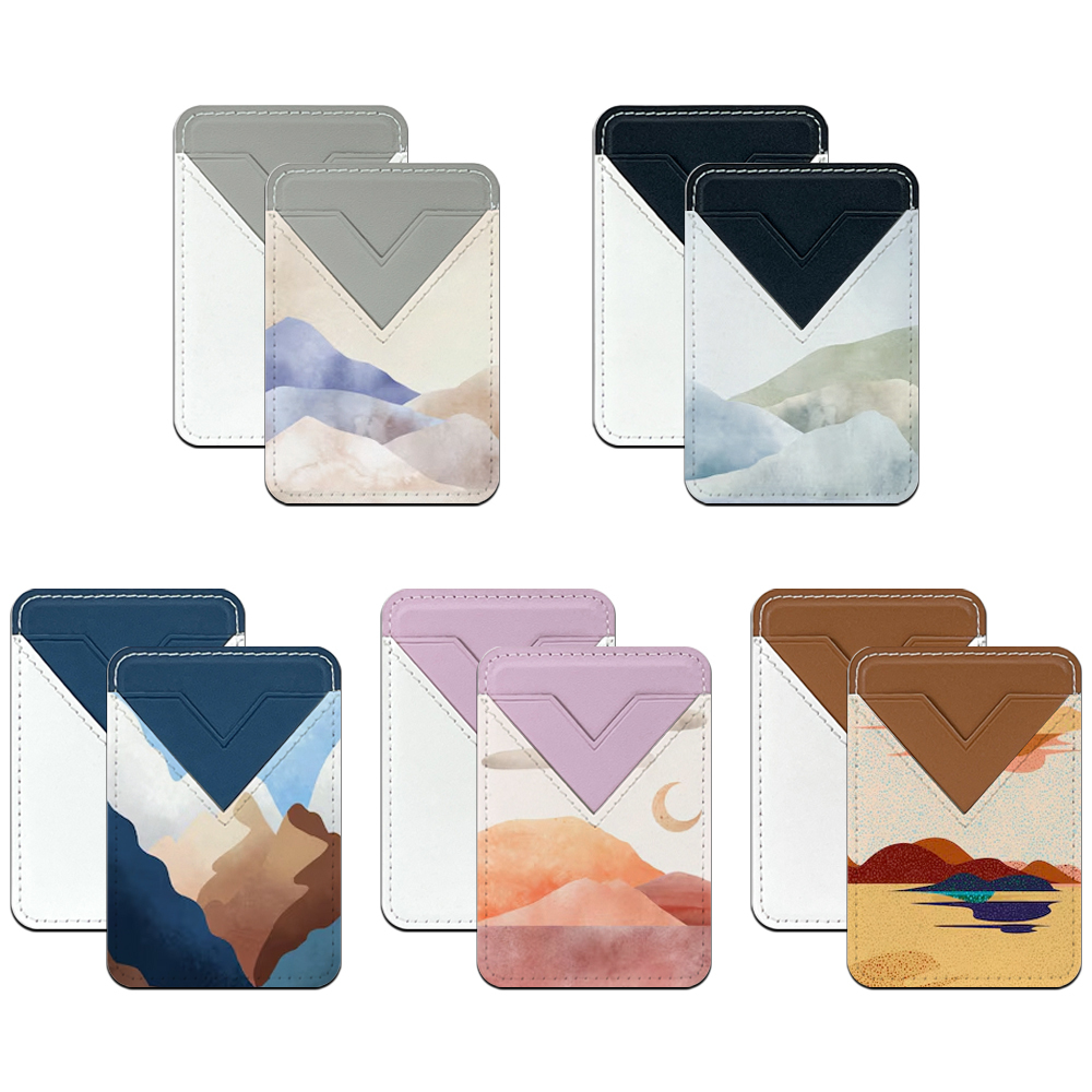 Wholesale Sublimation Blank Phone Wallet, DIY PU Leather Card Holder for Back of Phone, Heat Transfer PU Leather Adhesive Card Holder Pocket