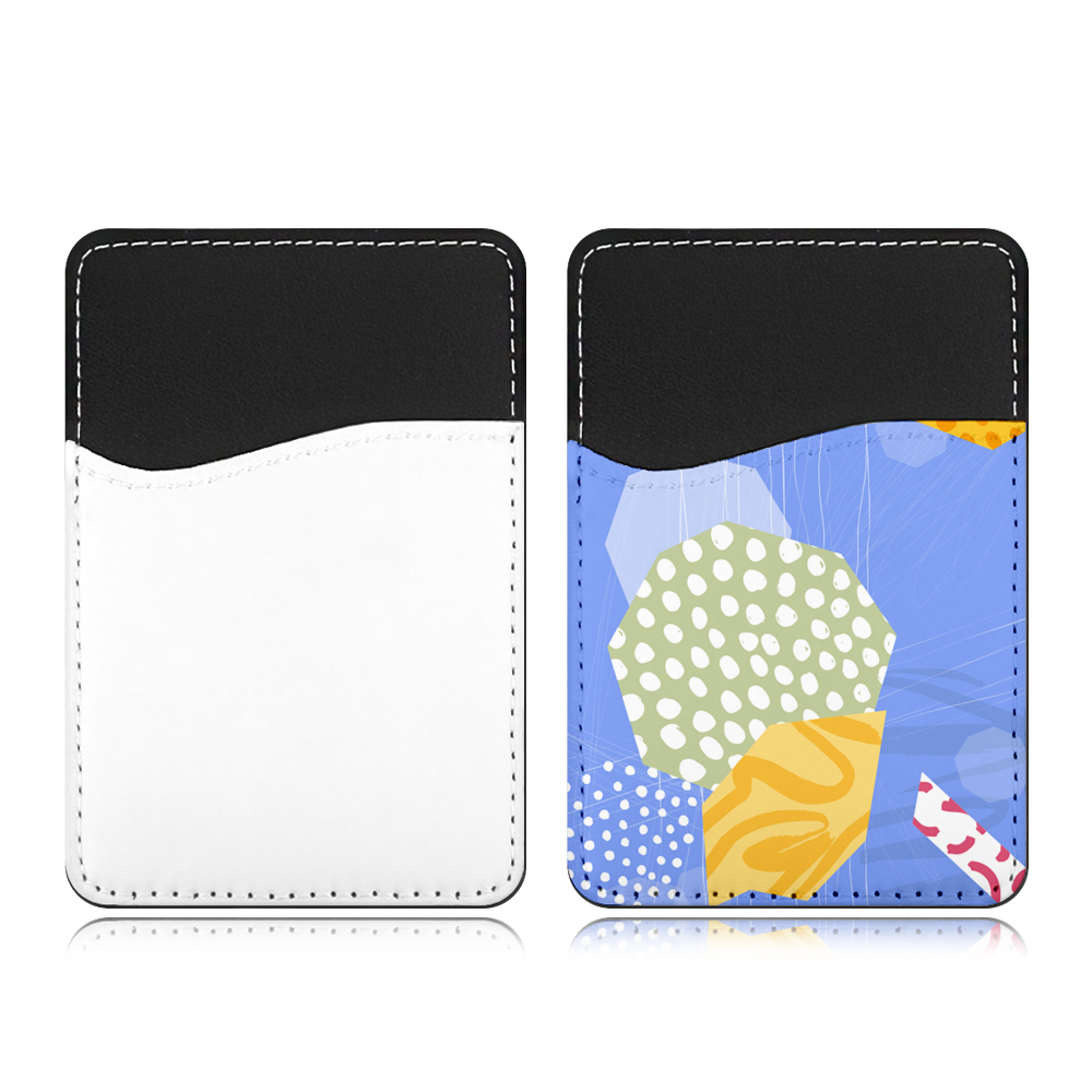 Wholesale Sublimation Blank Phone Holder, DIY PU Leather Card Holder for Phone, Heat Transfer PU Leather Adhesive Card Pocket