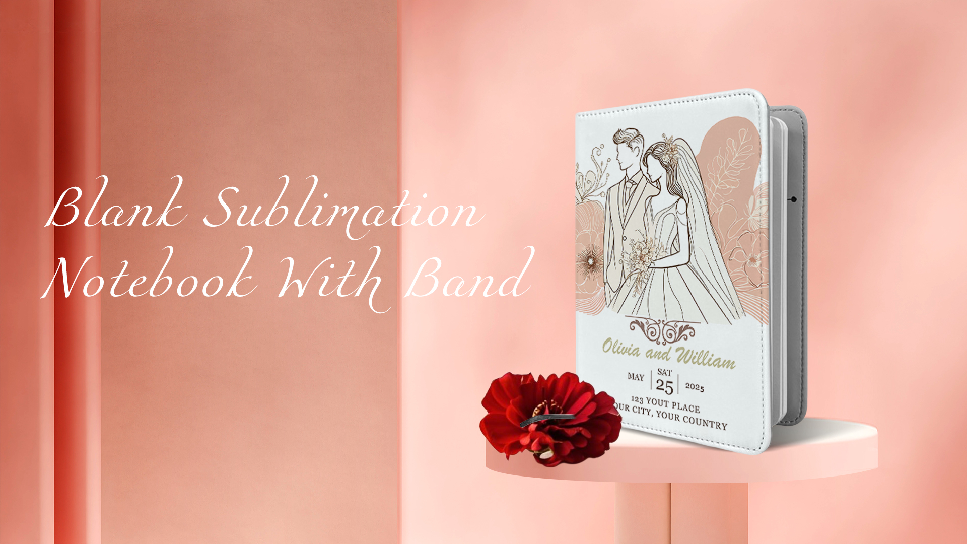 Card Slot Design Sublimation Blank Notebook,Personzlized Design Sublimation Blank Notebook with Elastic Band