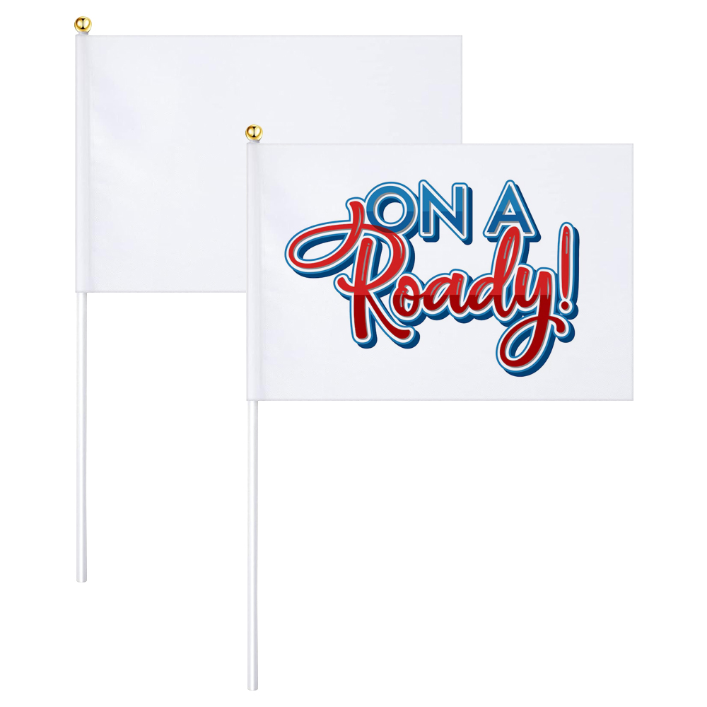 White Blank Sublimation Mini Flags; Hand Held Solid White Blank Flag; Plain White DIY Color Small Flags; Sublimation White Polyester/Warp Knitting Flag for Various Occasion