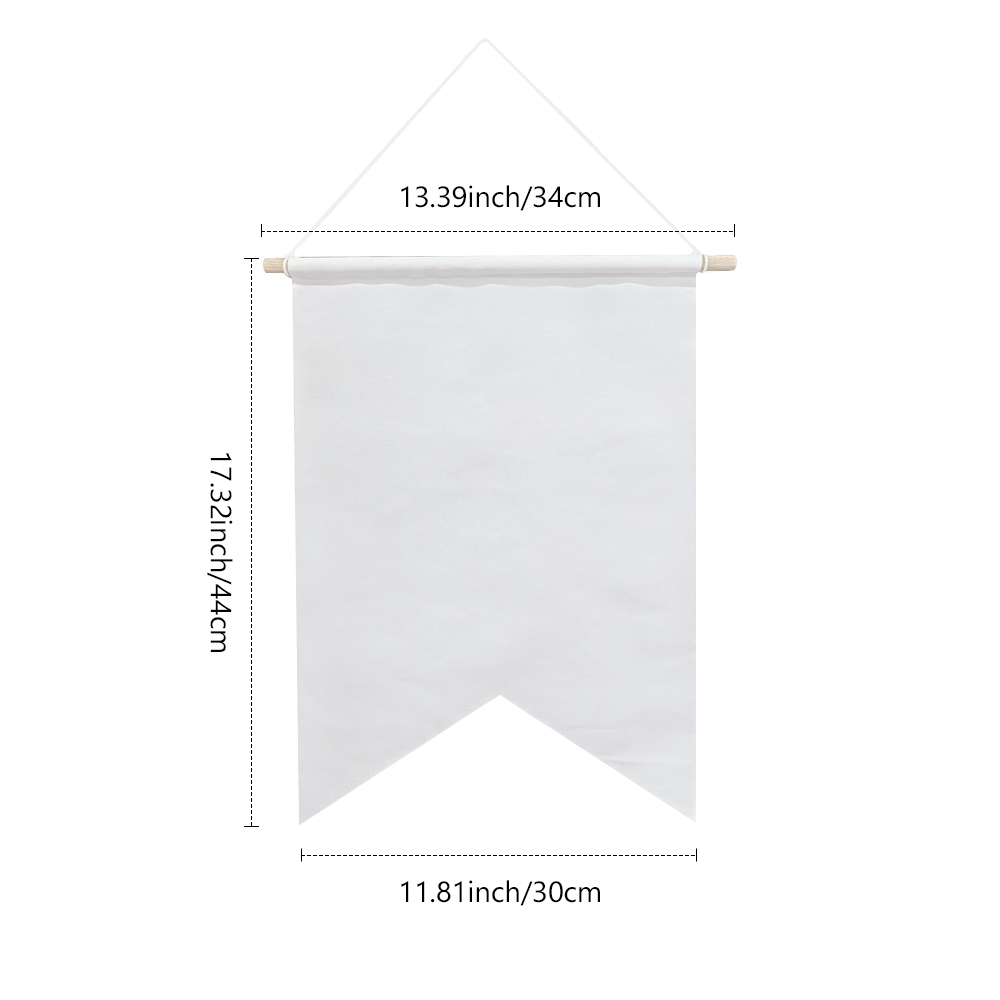 Sublimation Pennant Wall Hanging; Heat Transfer Blank Hanging Flag Banner for Room Decor; Sublimation Canvas Blank Heat Trannsfer Pennant