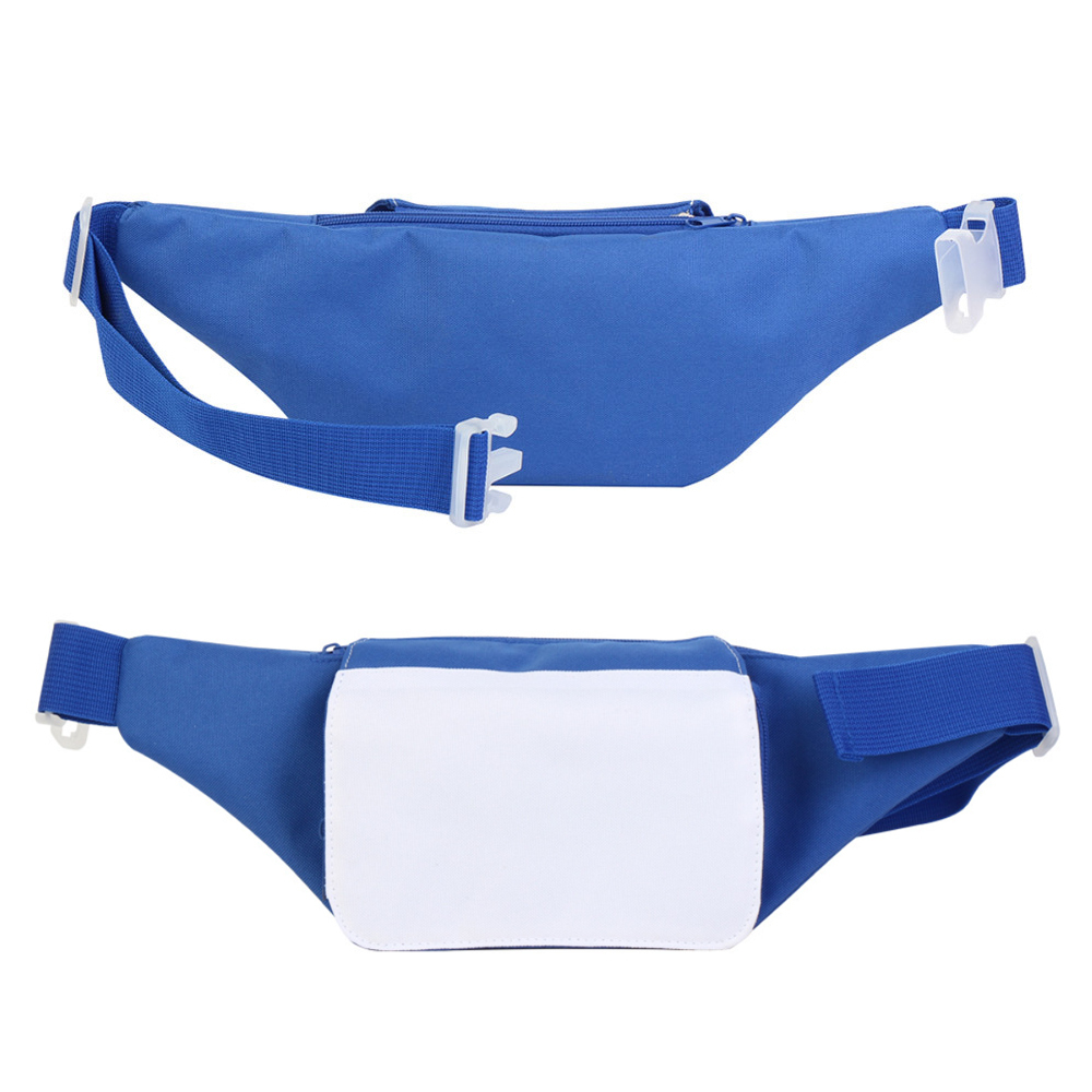 Sublimation Polyester Waist Bag; Heat Transfer Waist Pouch with Adjustable Strap Zipper for DIY Hiking Traveling Biking Festival Sports Outdoors Workout
