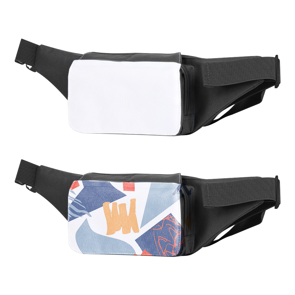 Sublimation Polyester Waist Bag; Heat Transfer Waist Pouch with Adjustable Strap Zipper for DIY Hiking Traveling Biking Festival Sports Outdoors Workout