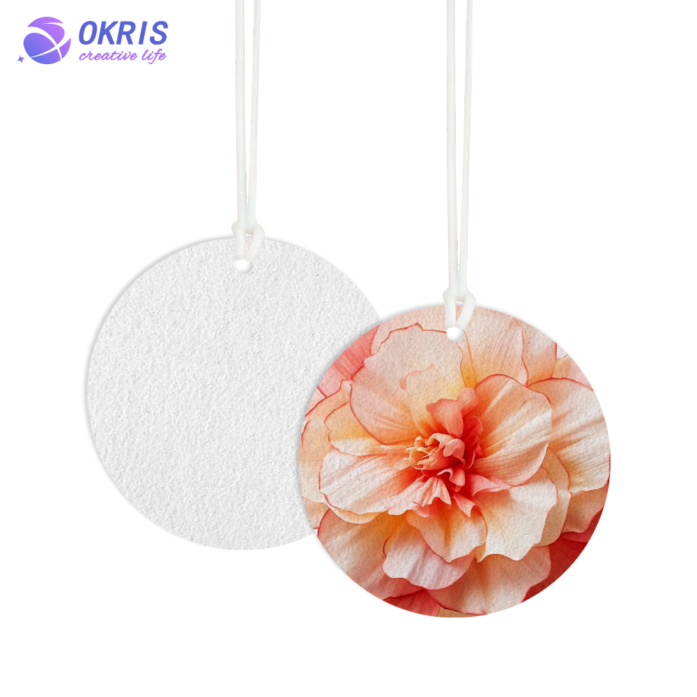3mm Sublimation Felt Fragrance Tablets with Rope; Wholesale Blank Air Freshener Sheets for Car/Home; DIY Heat Transfer Scented Decor