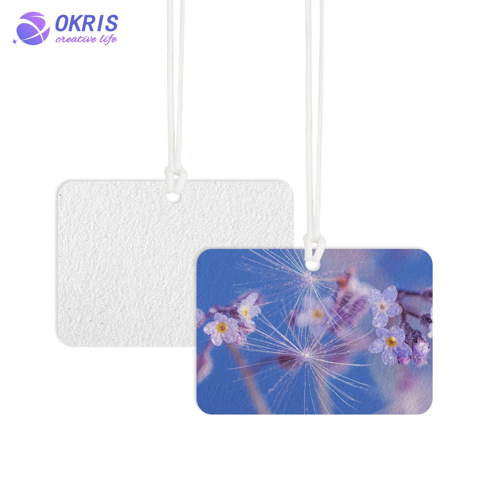3mm Sublimation Felt Fragrance Tablets with Rope; Wholesale Blank Air Freshener Sheets for Car/Home; DIY Heat Transfer Scented Decor