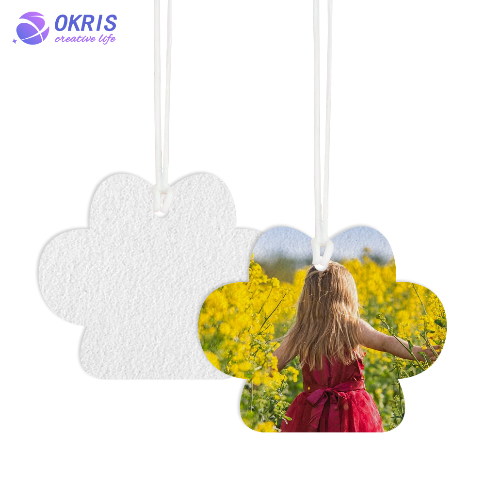 3mm Sublimation Felt Fragrance Tablets with Rope; Wholesale Blank Air Freshener Sheets for Car/Home; DIY Heat Transfer Scented Decor