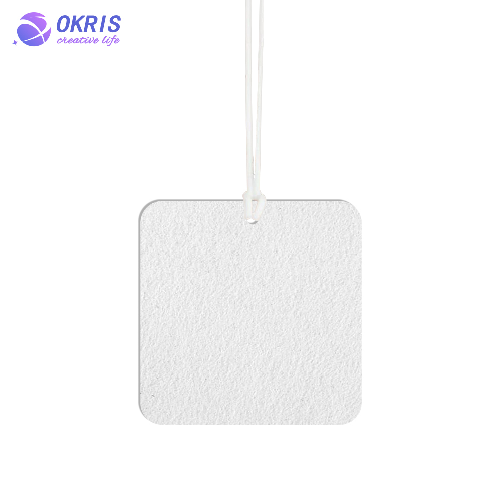3mm Sublimation Felt Fragrance Tablets with Rope; Wholesale Blank Air Freshener Sheets for Car/Home; DIY Heat Transfer Scented Decor
