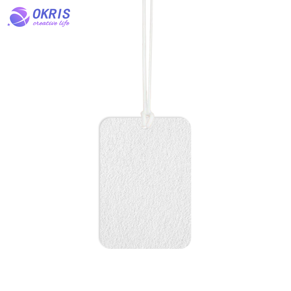 3mm Sublimation Felt Fragrance Tablets with Rope; Wholesale Blank Air Freshener Sheets for Car/Home; DIY Heat Transfer Scented Decor