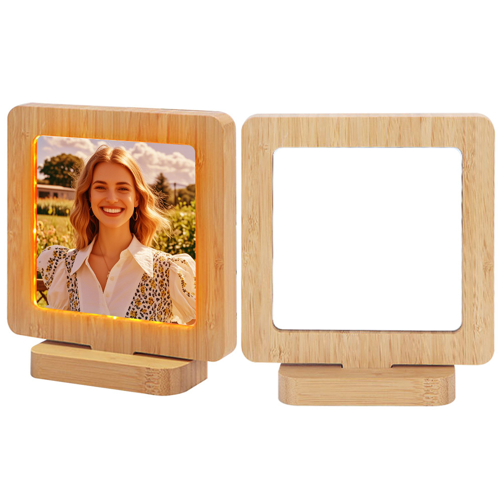 Custom Sublimation Blank Bamboo Photo Frame Wholesale - Heat Transfer Wedding Commemorative Frame - Personalized Memorial Gift for Anniversaries & Events