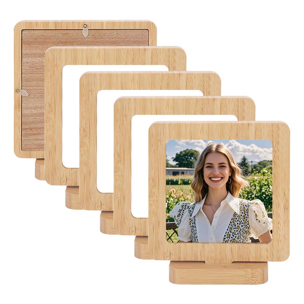 Custom Sublimation Blank Bamboo Photo Frame Wholesale - Heat Transfer Wedding Commemorative Frame - Personalized Memorial Gift for Anniversaries & Events