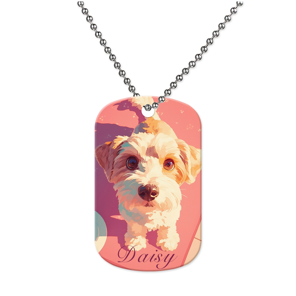 Stainless Steel Sublimation Dog Tag - Double Sided Blanks, Personalized Metal Pet Tag for Heat Transfer DIY