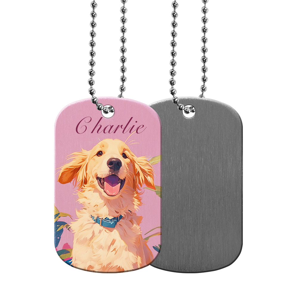 Stainless Steel Sublimation Dog Tag - Double Sided Blanks, Personalized Metal Pet Tag for Heat Transfer DIY