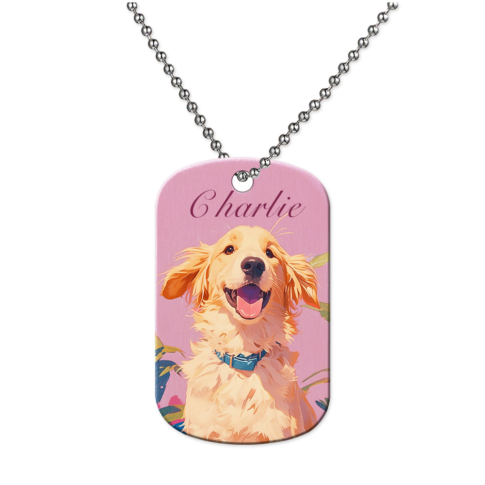 Stainless Steel Sublimation Dog Tag - Double Sided Blanks, Personalized Metal Pet Tag for Heat Transfer DIY