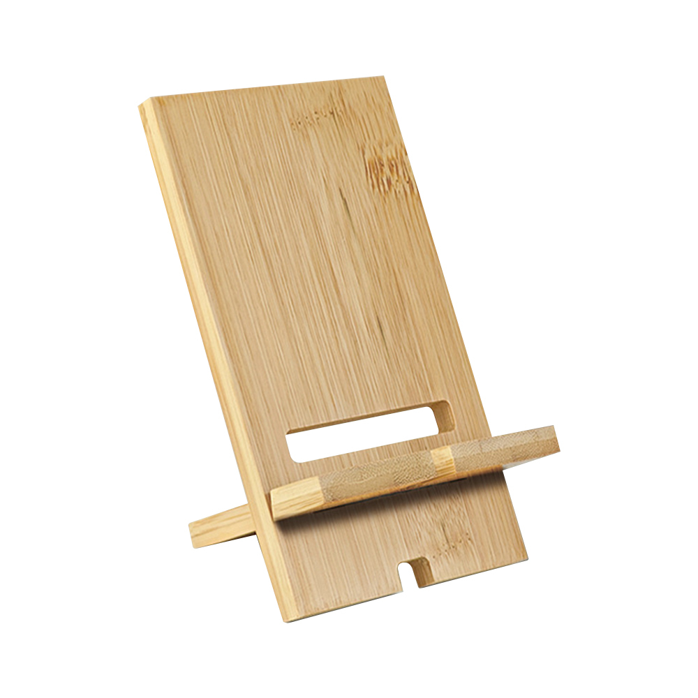 Sublimation Bamboo Phone Stand Holder - Adjustable Bracket with Charge Slot Design, Heat Transfer Compatible for DIY Customization