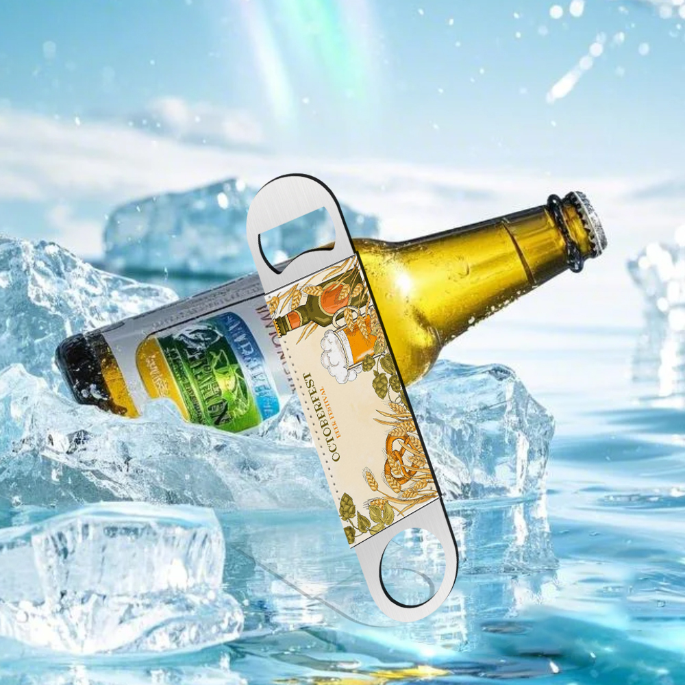Double-Sided Print Sublimation Metal Bottle Opener with PU; Beer Bottle Opener for Home & Restaurant;Blank Gifts for Heat Transfer
