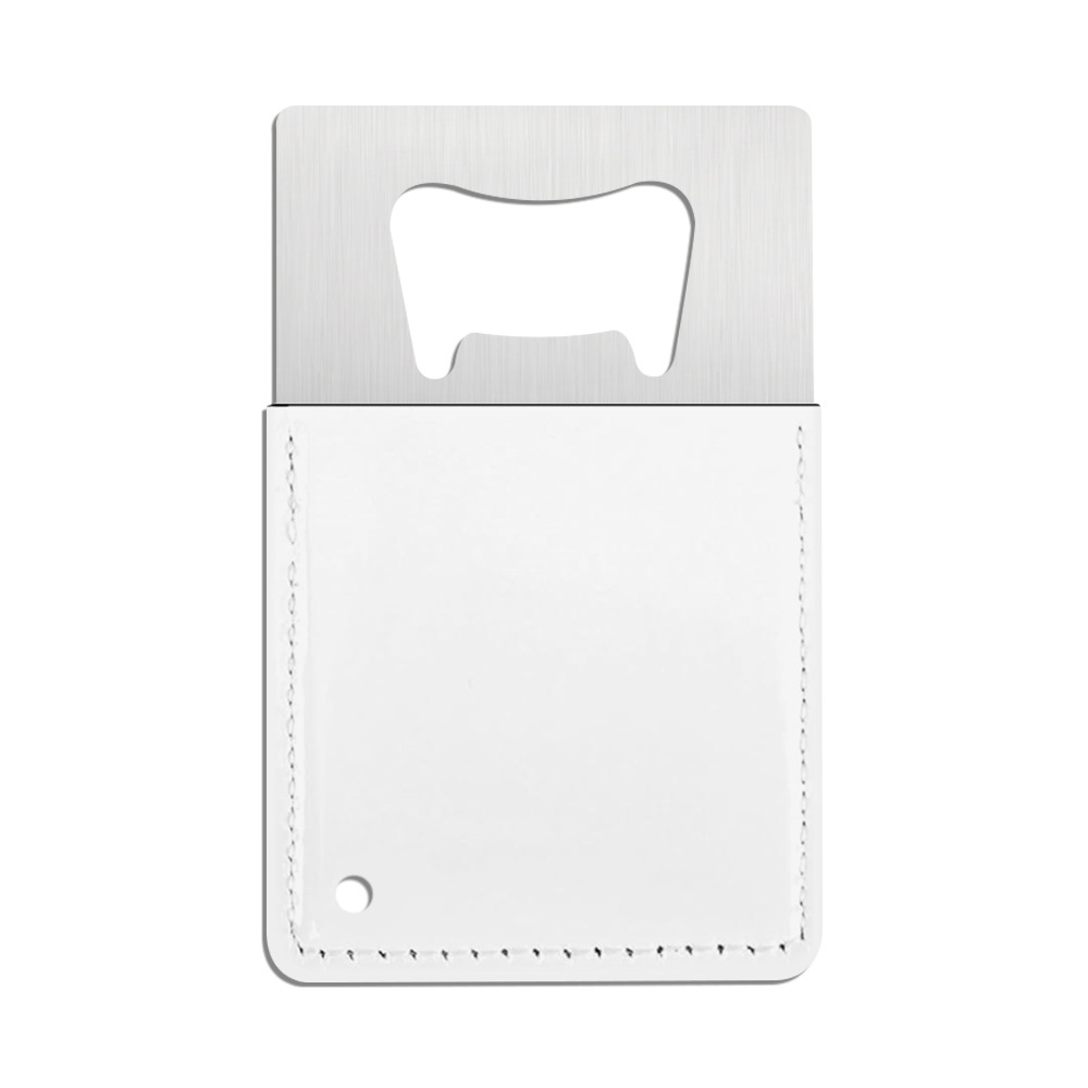 Double-Sided Print Sublimation Metal Bottle Opener with PU; Beer Bottle Opener for Home & Restaurant;Blank Gifts for Heat Transfer