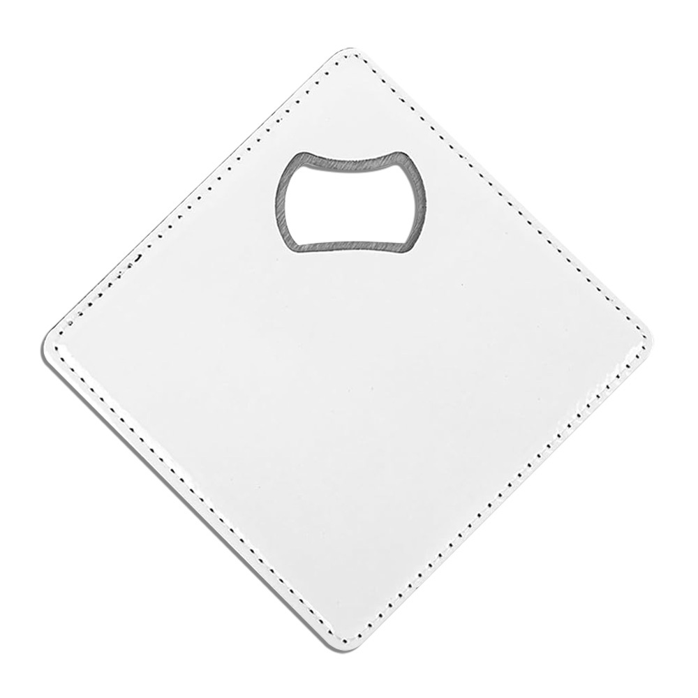 Double-Sided Print Sublimation Metal Bottle Opener with PU; Beer Bottle Opener for Home & Restaurant;Blank Gifts for Heat Transfer