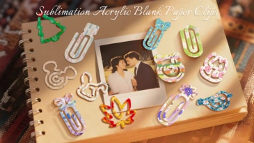 Blank Sublimation Acrylic Paper Clip, Personalized Heat Transfer Paper Clip,DIY Blank Paper Clip for Business, Bookmark with Various Size