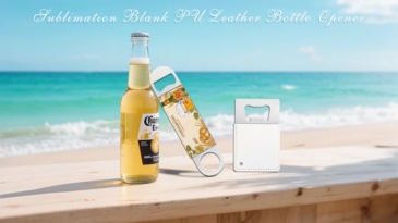 Double-Sided Print Sublimation Metal Bottle Opener with PU; Beer Bottle Opener for Home & Restaurant;Blank Gifts for Heat Transfer