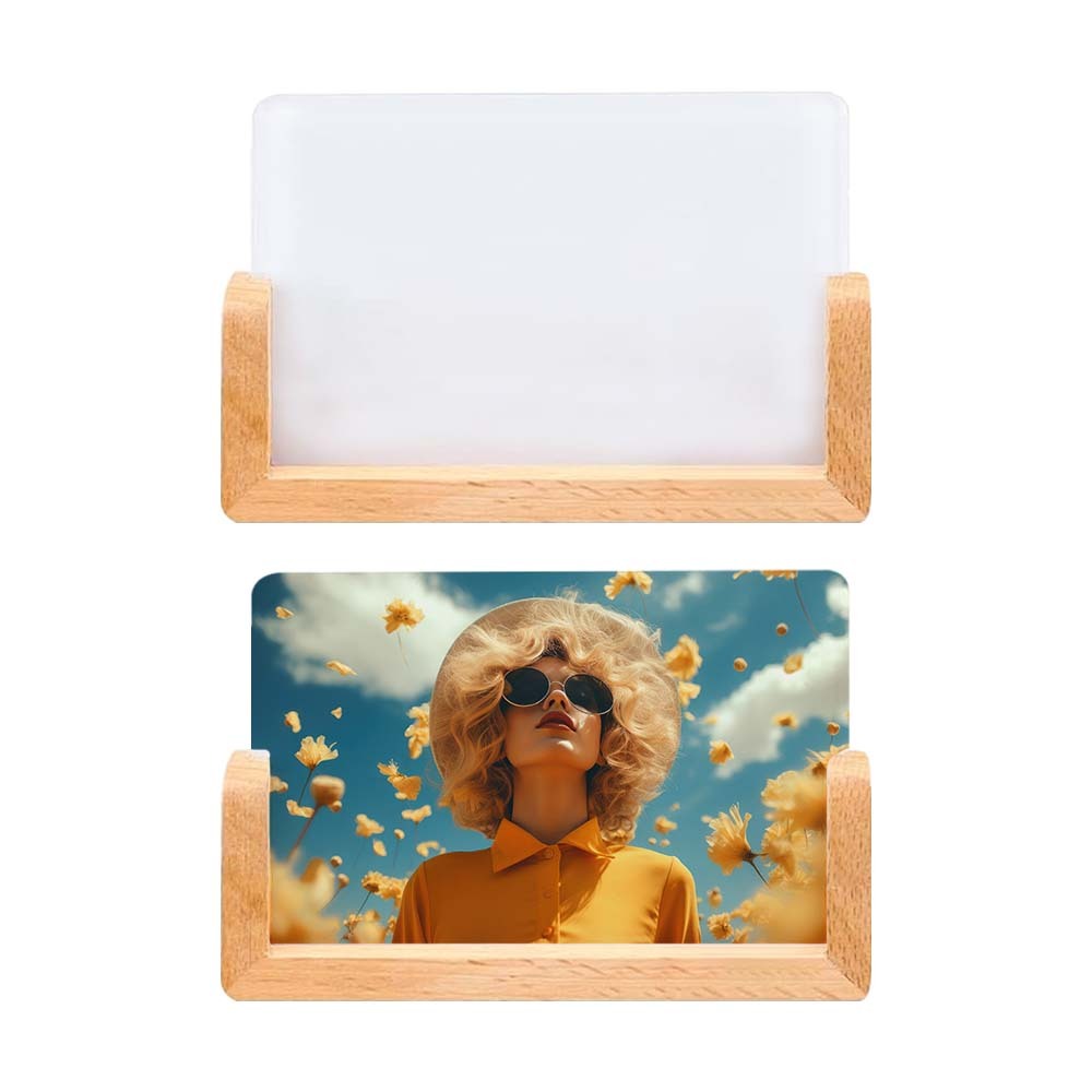 Sublimation-Ready Acrylic Photo Frames with Wood Base – DIY Blank Photo Panel for Heat Transfer Customization