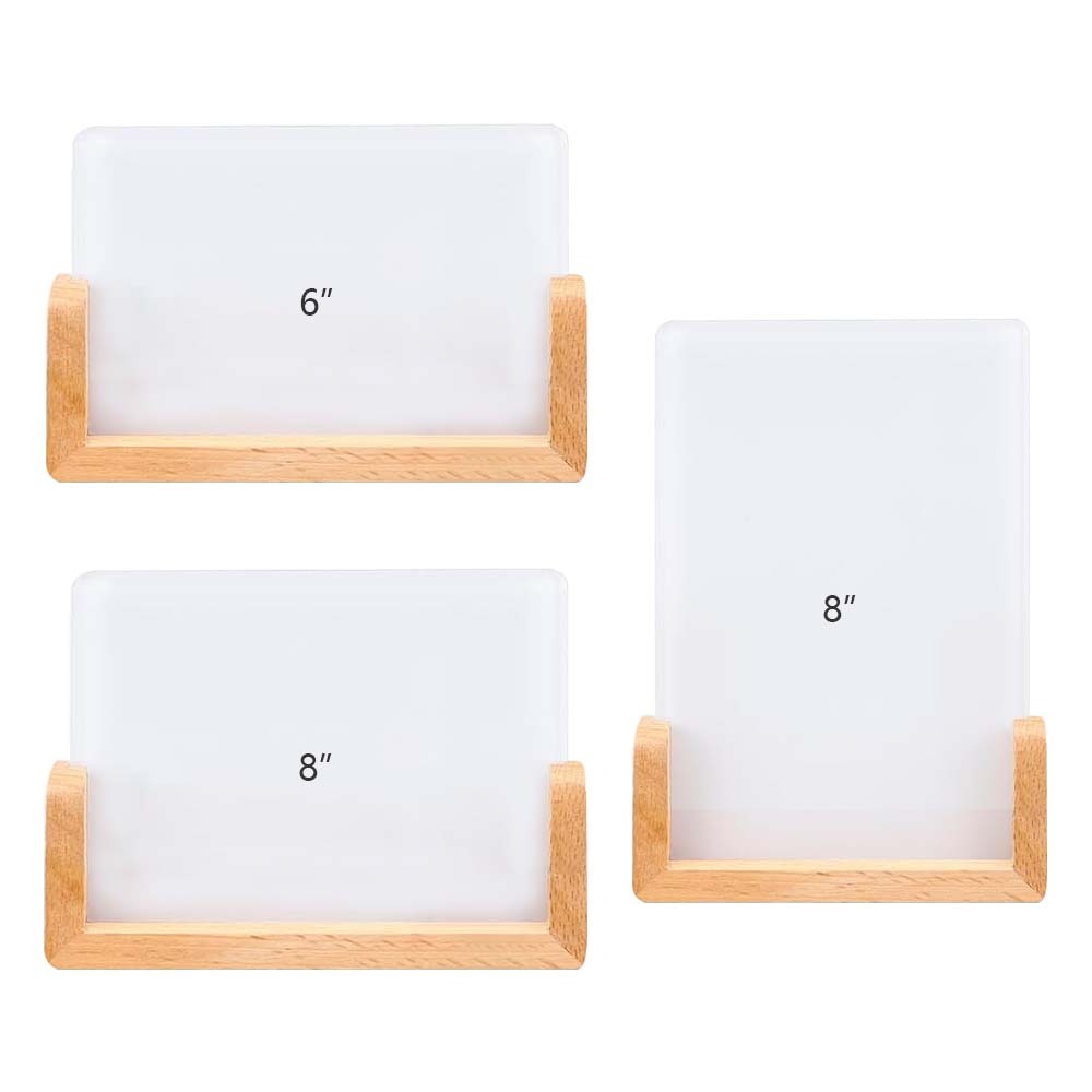 Sublimation-Ready Acrylic Photo Frames with Wood Base – DIY Blank Photo Panel for Heat Transfer Customization