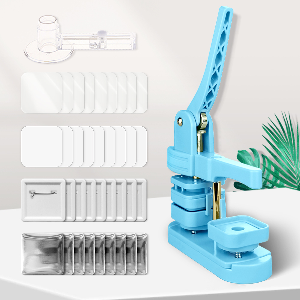 DIY Button Badge Maker Machine – No Installation Required for Square/Round/Heart Shape Buttons (Perfect for Kids & Crafting)