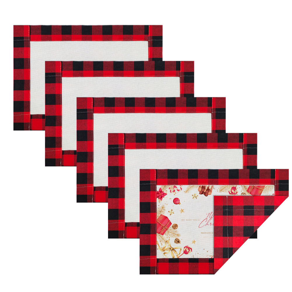 For Christmas Sublimation Blank Linen Placemats – DIY Heat Transfer Washable Table Mats for Holiday Dining, Parties & Special Events