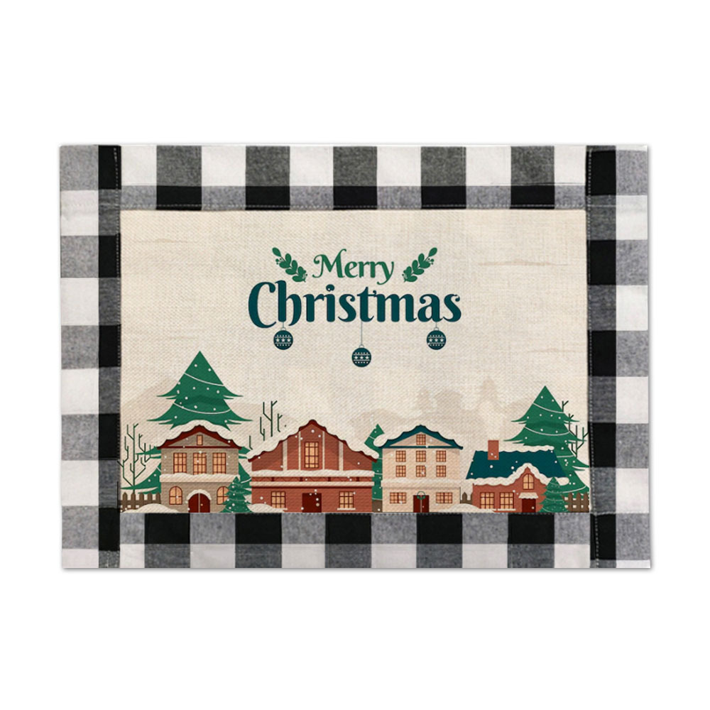 For Christmas Sublimation Blank Linen Placemats – DIY Heat Transfer Washable Table Mats for Holiday Dining, Parties & Special Events