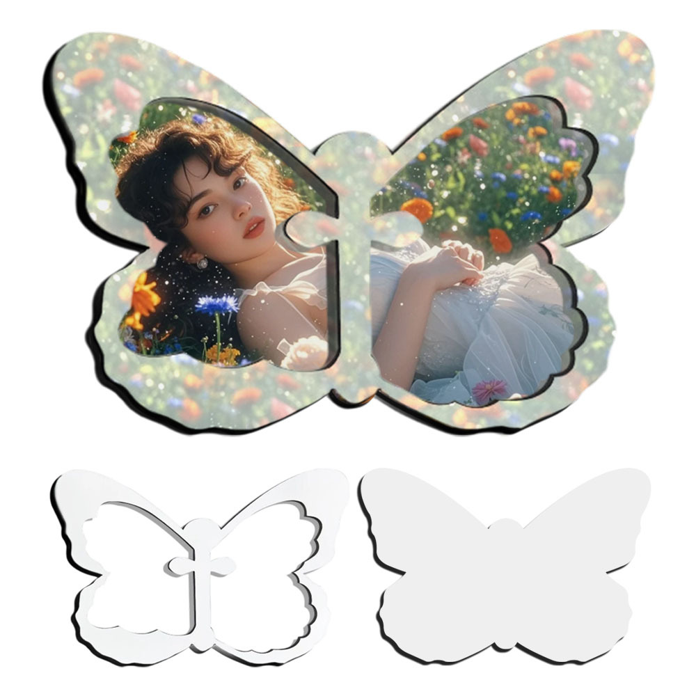 Sublimation Butterfly Shape Car Sun Visor Clip; MDF Car Sun Visor Photo Holder Blank for Heat Transfer; Sublimation Blank for Gift