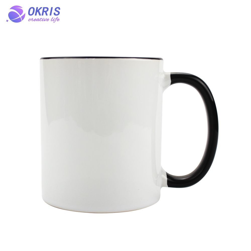 White Ceramic Sublimation Mug - 11oz Blank Heat Transfer Mug for Custom Designs, Dishwasher Safe & Professional Printing