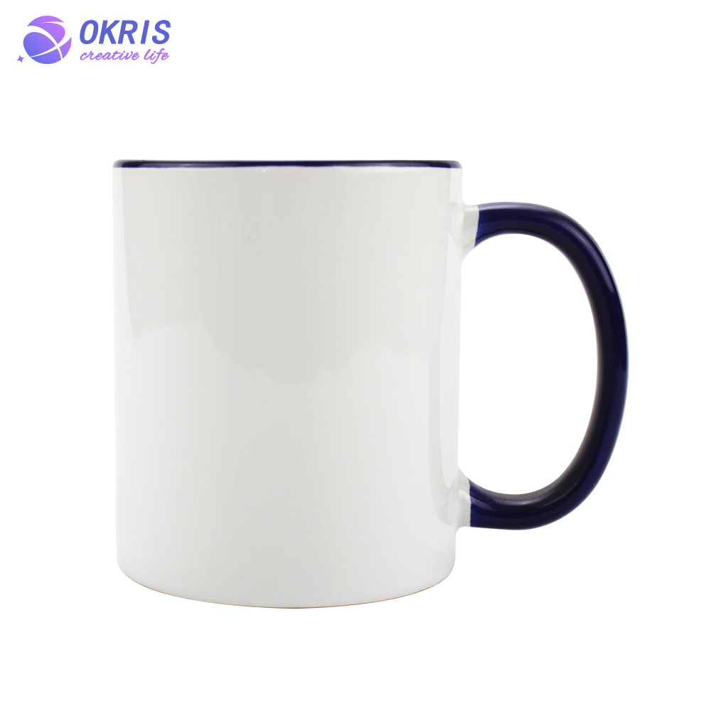 White Ceramic Sublimation Mug - 11oz Blank Heat Transfer Mug for Custom Designs, Dishwasher Safe & Professional Printing