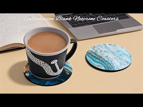 Custom Sublimation Blank Neoprene Cup Coaster - Heat Transfer Ready Drink Coasters for DIY Personalized Designs