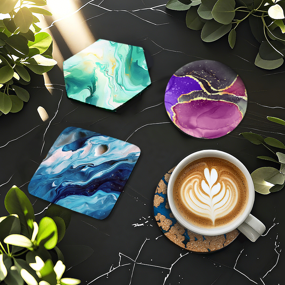 Custom Sublimation Blank Neoprene Cup Coaster - Heat Transfer Ready Drink Coasters for DIY Personalized Designs