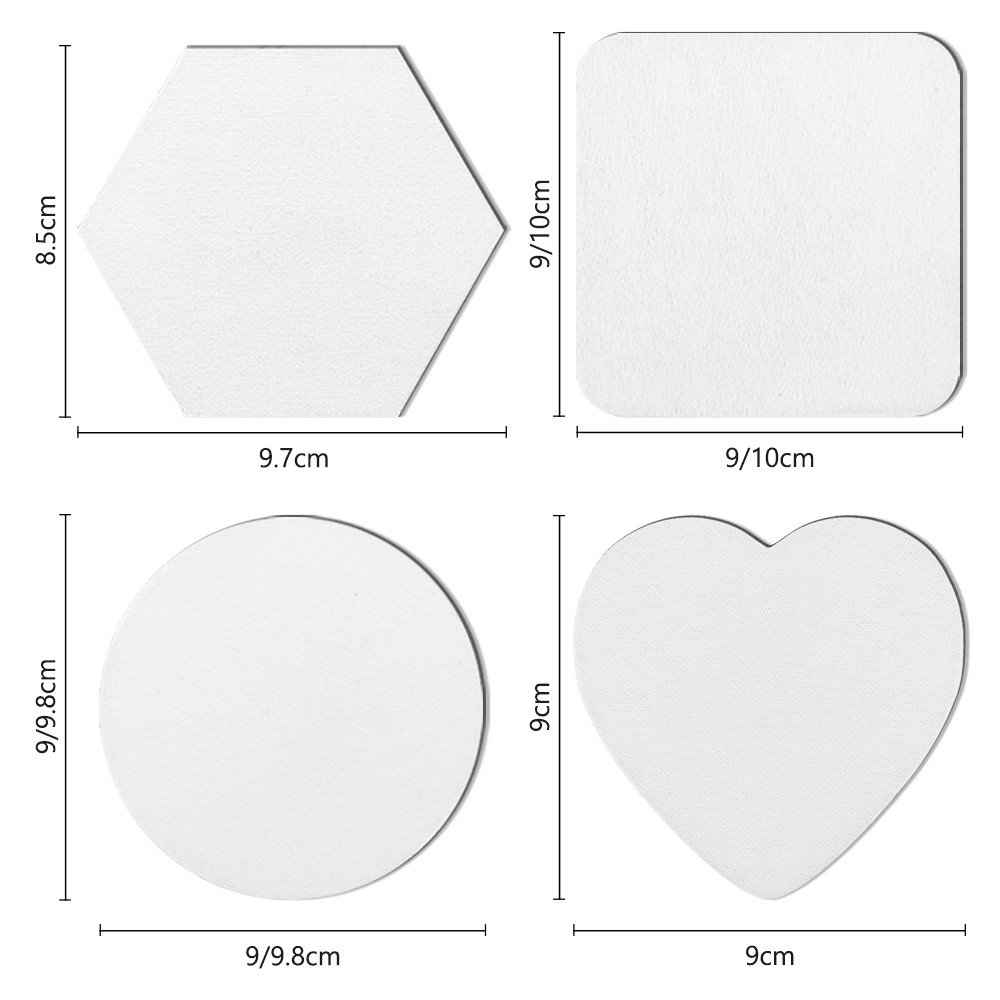 Custom Sublimation Blank Neoprene Cup Coaster - Heat Transfer Ready Drink Coasters for DIY Personalized Designs