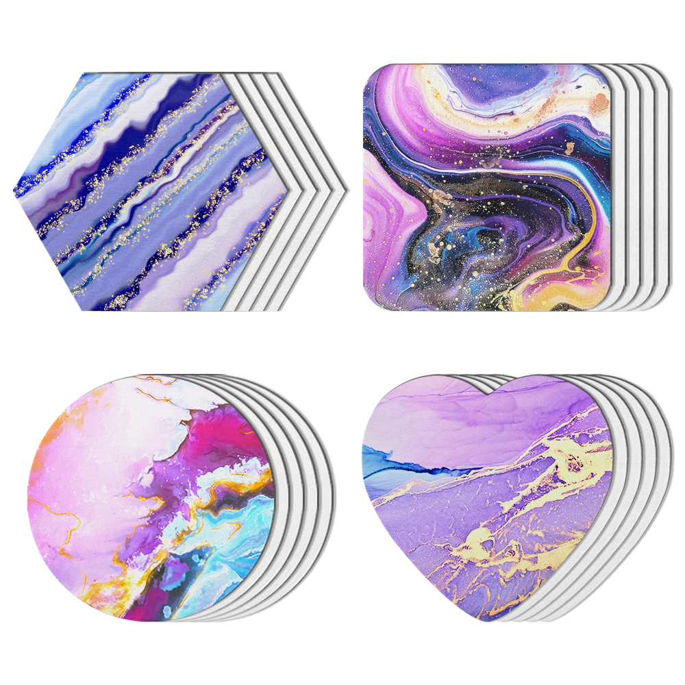 Custom Sublimation Blank Neoprene Cup Coaster - Heat Transfer Ready Drink Coasters for DIY Personalized Designs