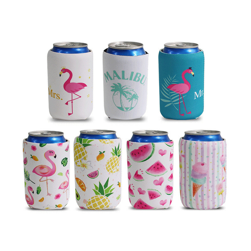 White Sublimation Blank Beer Can Cooler Sleeves - DIY Customizable Heat Transfer Can Covers for Weddings, Events & Gifts