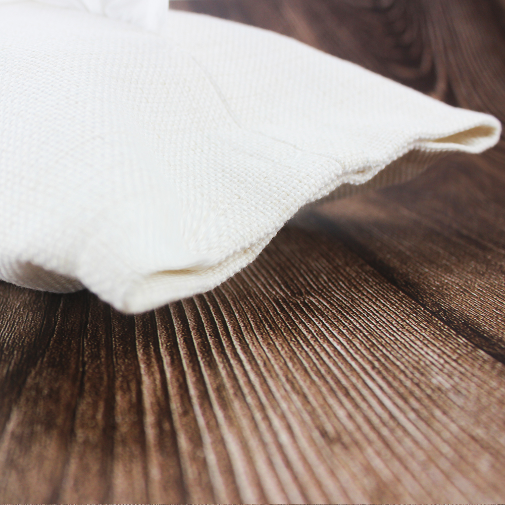 Sublimation Cotton Linen Napkin Holder & Blank White Tissue Bag: Personalized Heat Transfer Blanks for Home, Office & Car