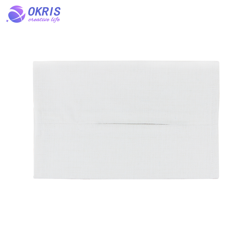 Sublimation Cotton Linen Napkin Holder & Blank White Tissue Bag: Personalized Heat Transfer Blanks for Home, Office & Car