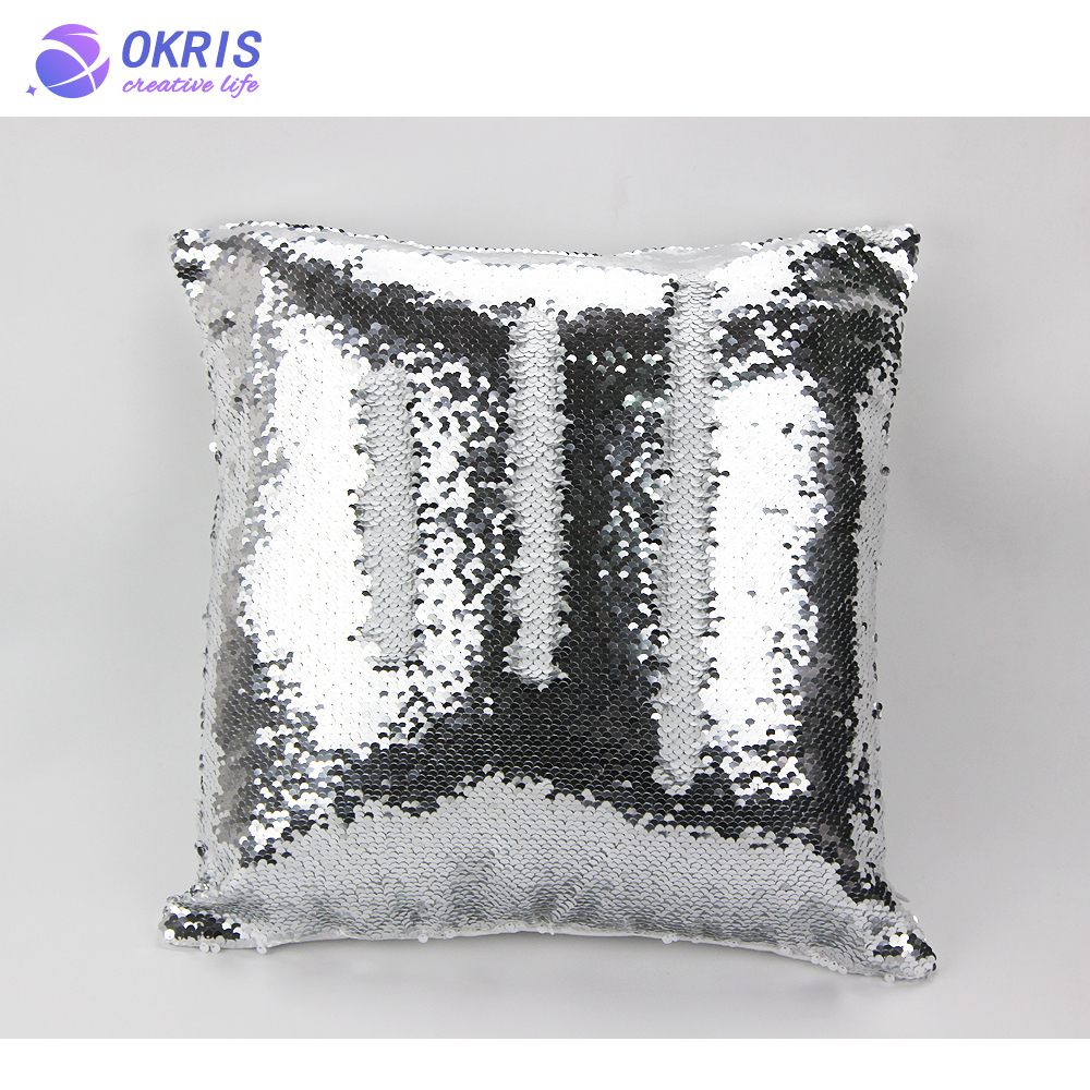 Sublimation Blanks Sequin Pillow Covers: Personalized Reversible Magic Swipe Cases for Heat Transfer, Ideal for Friends & Family Decor