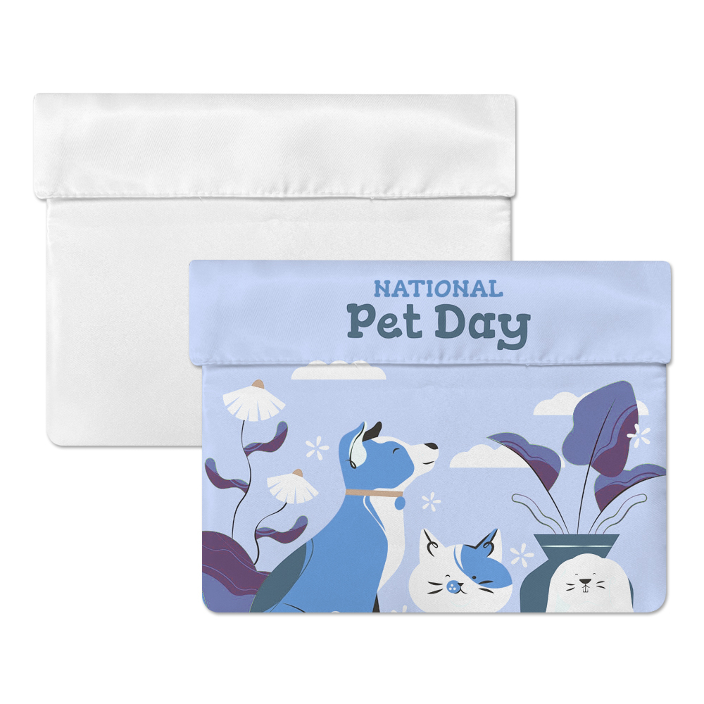 DIY Sublimation Blank Polyester Storage Bag: Multipurpose Heat Transfer Bag for Makeup, Travel, Cosmetics & Pet Health Certificates