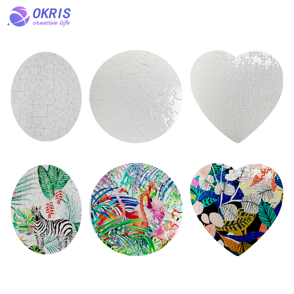 Sublimation DIY Blank Cardboard Puzzle; Personalized 15 Different Size Jigsaw Puzzle Blank for Heat Transfer