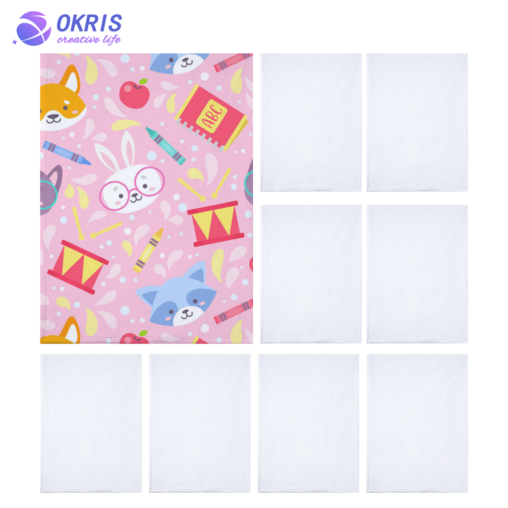 DIY Sublimation White Blank 300g Flannel Pet Blanket with Different Sizes; Heat Transfer Blank Blanket for Pet