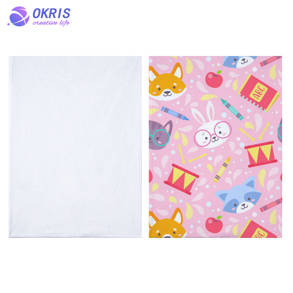 DIY Sublimation White Blank 300g Flannel Pet Blanket with Different Sizes; Heat Transfer Blank Blanket for Pet