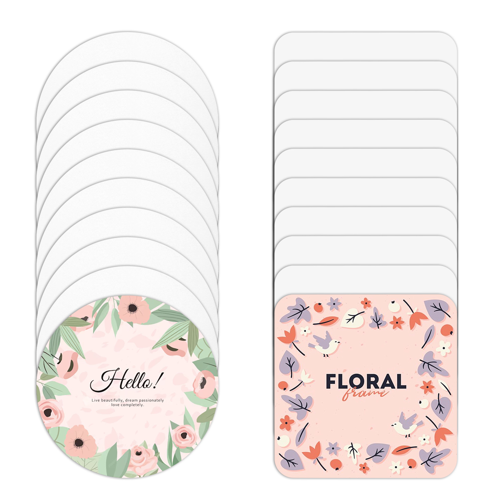 Personalized Sublimation Blank MDF Coaster with Cork-Backed; Wood Hardboard Coasters Blank for Heat Transfer