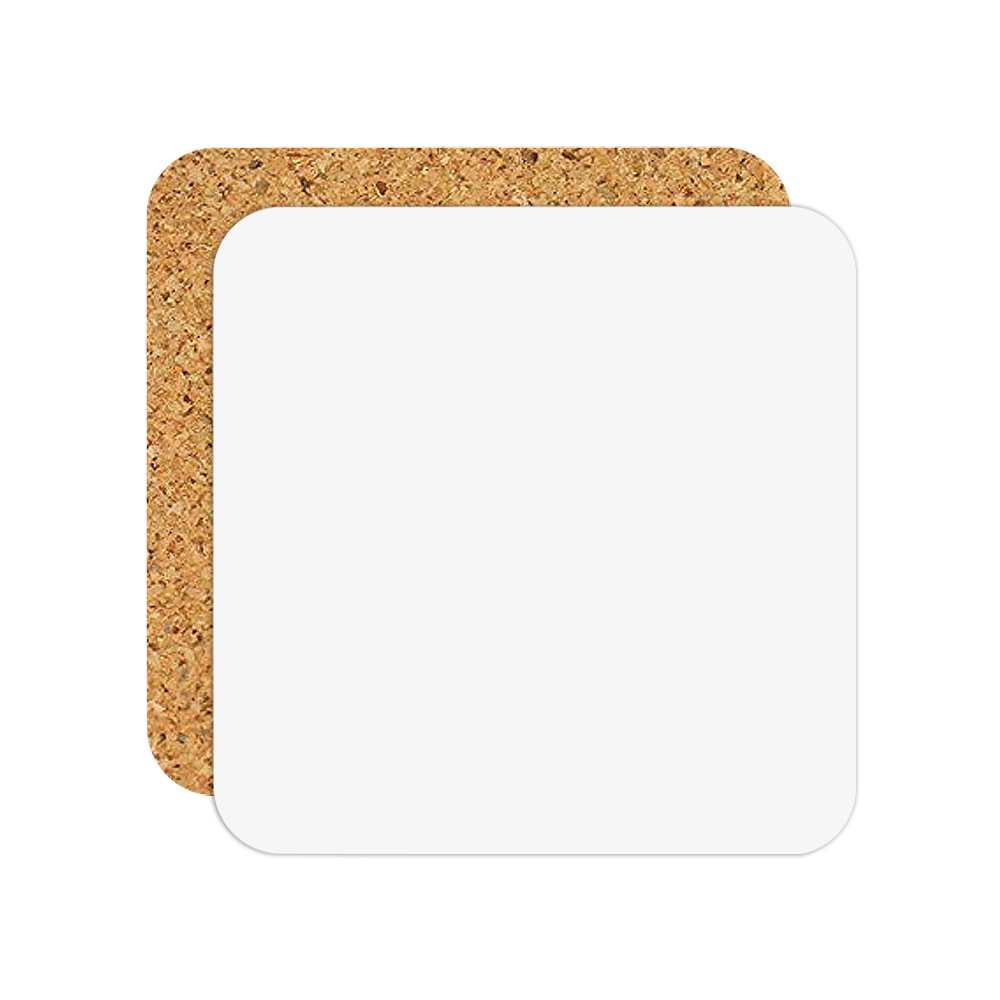 Personalized Sublimation Blank MDF Coaster with Cork-Backed; Wood Hardboard Coasters Blank for Heat Transfer