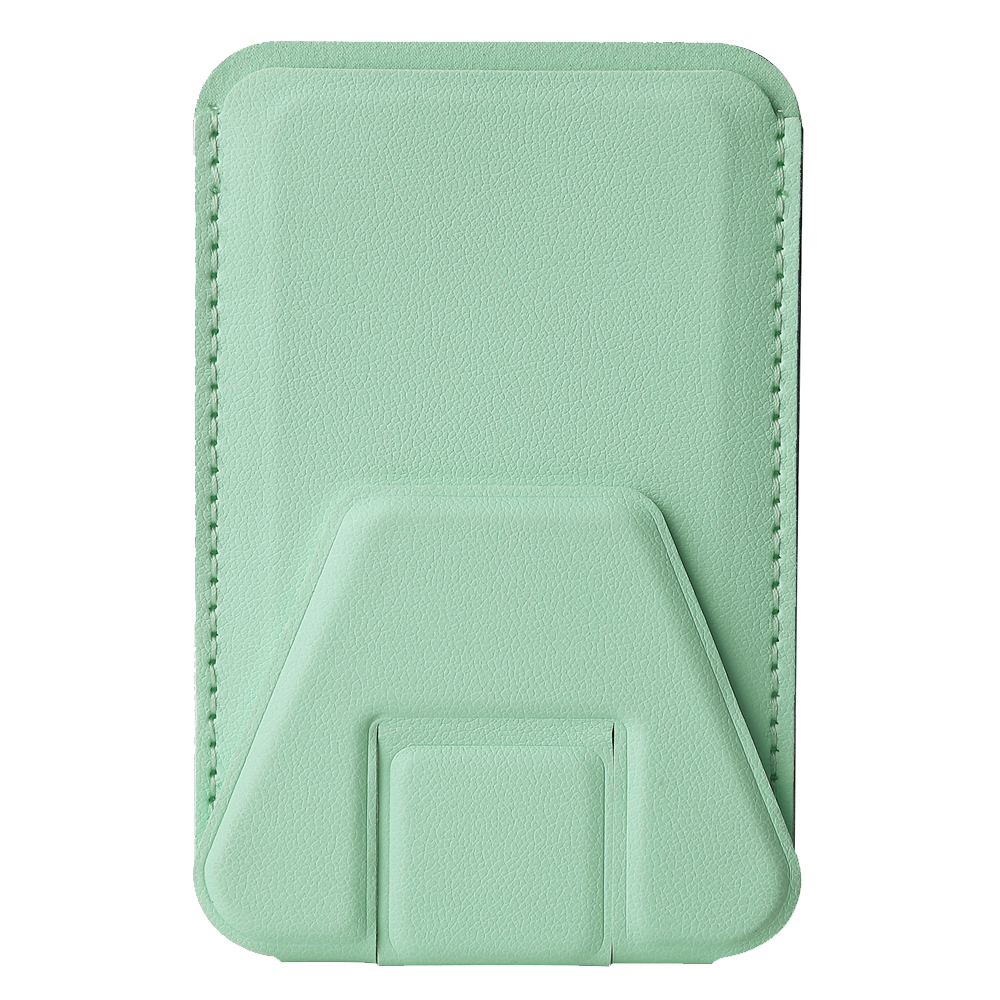 PU Leather Phone Holder with Double-Sided Adhesive & Card Slot – 24 Color Options, Strong Sticky Back for Desk/Car/Wall Mount (Universal Fit for All Phones)
