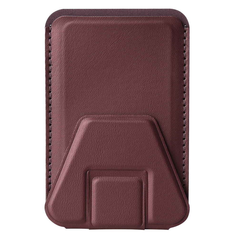 PU Leather Phone Holder with Double-Sided Adhesive & Card Slot – 24 Color Options, Strong Sticky Back for Desk/Car/Wall Mount (Universal Fit for All Phones)