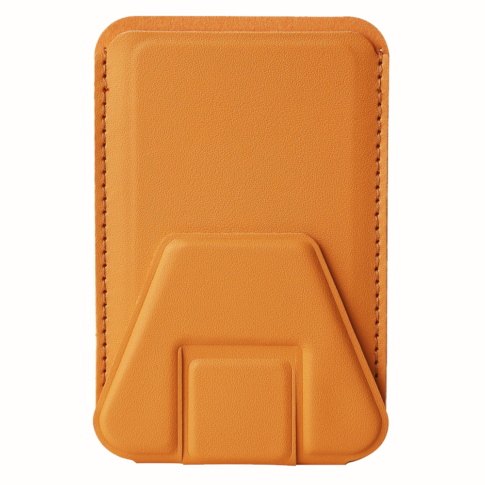 PU Leather Phone Holder with Double-Sided Adhesive & Card Slot – 24 Color Options, Strong Sticky Back for Desk/Car/Wall Mount (Universal Fit for All Phones)