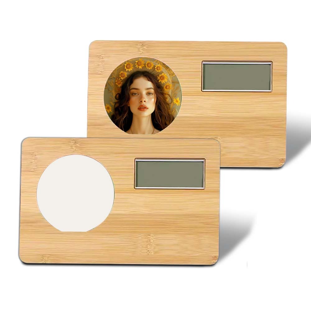 DIY Sublimation Bamboo Clock Photo Frame - Heat Transfer Blank Bamboo Photo Panel for Custom Design