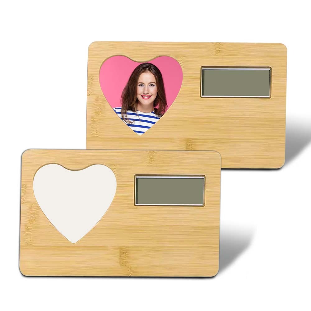 DIY Sublimation Bamboo Clock Photo Frame - Heat Transfer Blank Bamboo Photo Panel for Custom Design